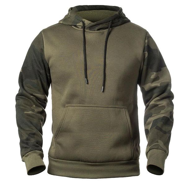 

men's hoodies & sweatshirts autumn military camouflage fleece army tactical male winter camo hip hop pullover hoody sweatshirt loose cl, Black
