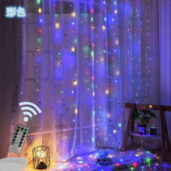 

new usb remote control curtain 3 * 3m ice bar day decoration copper colored lamp