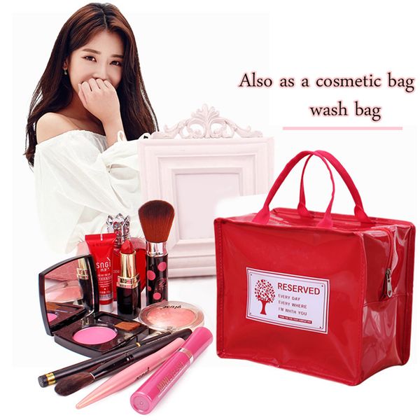 

make up bag fashion women cosmetic bag waterproof pu portable wash bags organizer multifunctional black beauty case toiletry bag