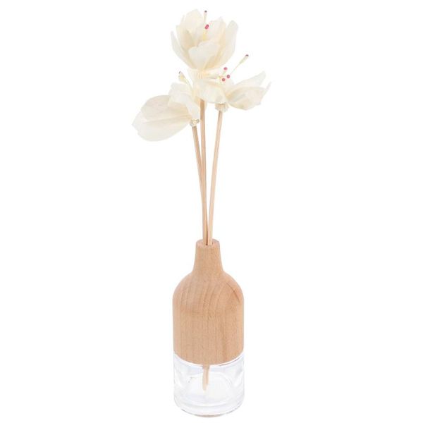 

storage bottles & jars 50ml glass diffuser bottle wood cover (assorted color)