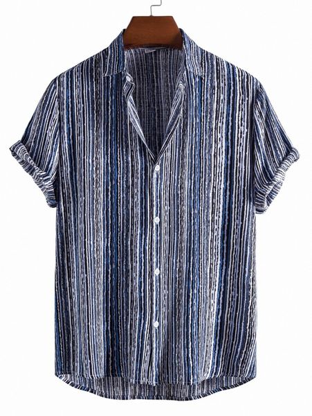 

romwe guys block striped shirt b9ti#, White;black