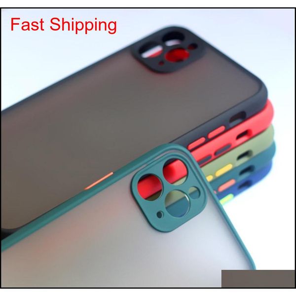 

shock proof phone case for ip-hone 12 11 pro xs max x xr translucence frosted case for ip-hone 7 8 p qylogf home2006