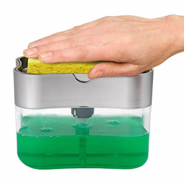 

liquid soap dispenser pump sponge holder for dish kitchen tool smr88