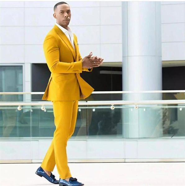 

men's suits & blazers male yellow casual suit, engagement two pieces, jacket + pants, slim fit, male groom, 2021 1a5l, White;black