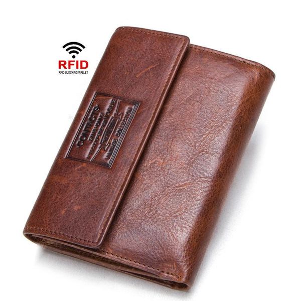 

wallets fashion crazy horse leather multi-function wallet casual men's genuine cow, Red;black
