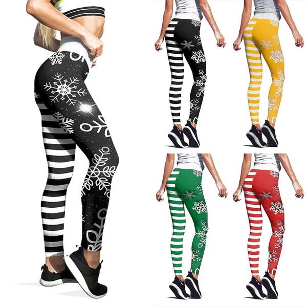 

women's leggings women fashion 3d digital printing christmas funny printed elastic skinny, Black
