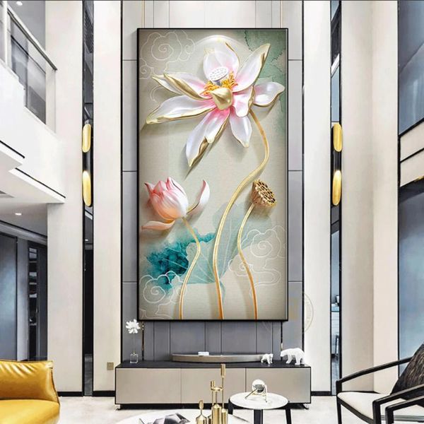 

paintings chinese style watercolor lotus living room wall art picture home decoration canvas print poster gallery