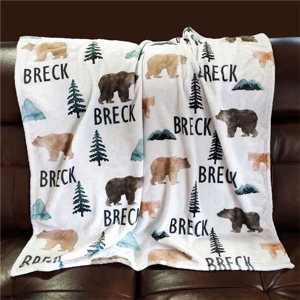 

name personalized baby bedding blanket swaddling bed crib blanket creative birthday anniversary friend family baby gift 211025