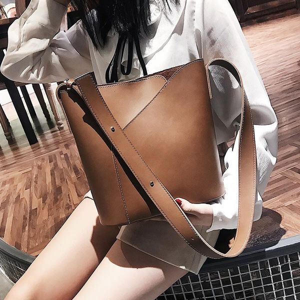 

shoulder bags simple mother and son water bucket bag 2021 single fashion hand-held large messenger women's