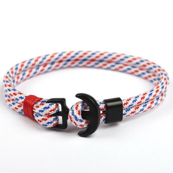 

black/steel multilaye anchor bracelets charm survival rope chain pulseira fashion jewelry bracelet men for women b jllgvb