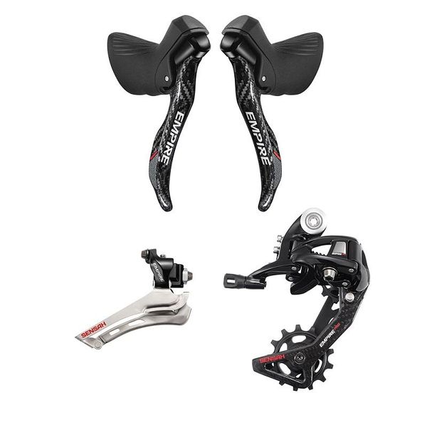 

bike derailleurs carbon fibre sensah empire 2x11 speed, 22s road groupset, shifter + rear front