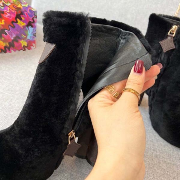 

classics winter snow boots real fur slides leather waterproof warm knee high boot fashion booties with box by shoe10 59, Black