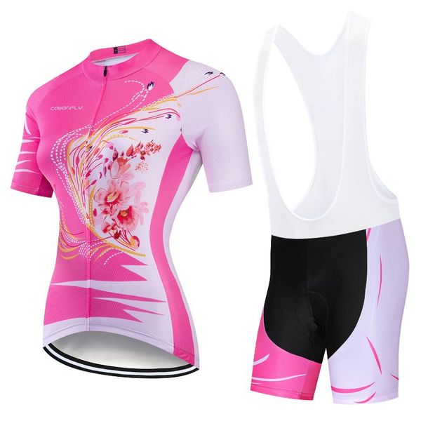 

racing sets cawanfly cycling women short sleeve jersey pro team female road bike & mtb riding apparel ropa ciclismo ciclista feminine, Black;blue