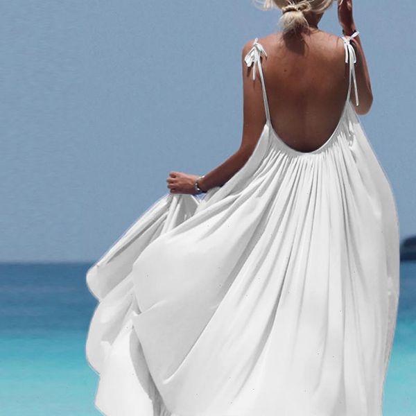 

summer dress 20220 women boho maxi solid sleeveless long backless dress evening party beach dress sukienki damskie eleganckie, Black;gray
