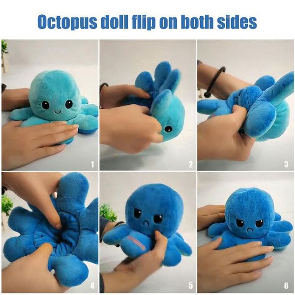 

ups ship reversible flip ocs plush stuffed toy soft animal home accessories cute animal doll children gifts baby companion plush toy