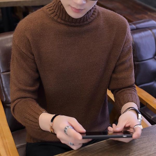 

mens sweater men's sweater thickened winter new trend turtleneck men's korean pullover youth clothing, White;black