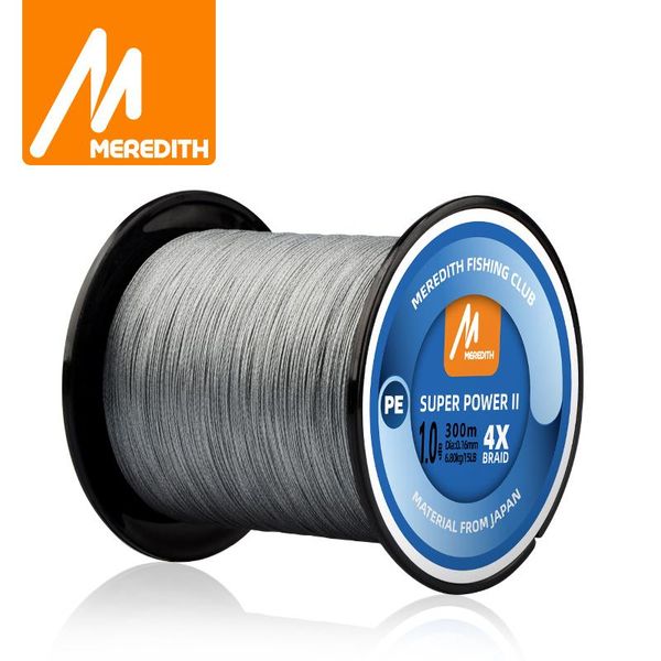 

meredith 4 strands braided pe fishing line 300m 500m 1000m 15-80lb multifilament smooth fishing line for lure bait