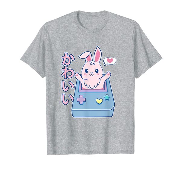 

kawaii gamer bunny - rabbit pastel cute t-shirt, White;black