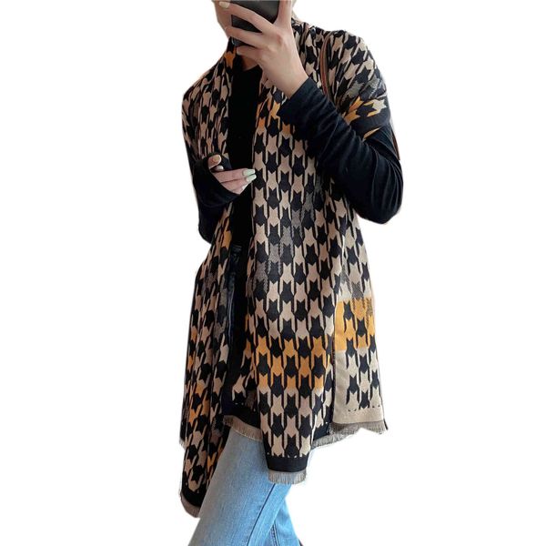 Высокое качество Женщины Мода Кашмир Длинный Толстый Теплый Главный Шарф Poncho Cape Одеял Шарф
