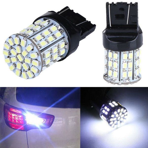 

car t20 w21w 7443 7440 64-smd led tail brake backup reverse light bulbs white