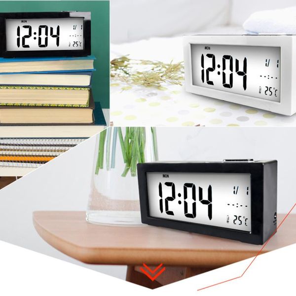 

other clocks & accessories white rectangular abs resin fashion digital display multi-function smart texture alarm clock