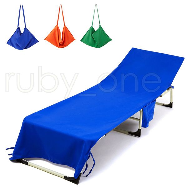 

new beach chair cover 13 colors lounge chair cover blankets portable with strap beach towels double layer thick blanket rra4119