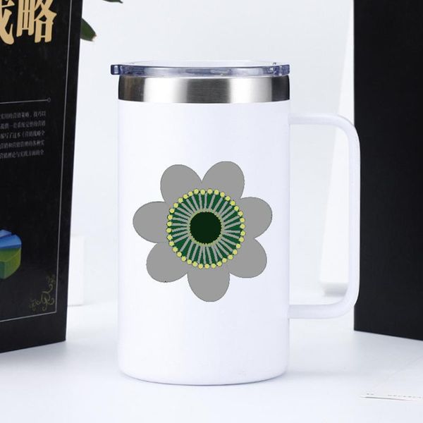 

water bottles 24oz light grey green flower print coffee mug with handle custom double wall stainless steel vacuum flask cup