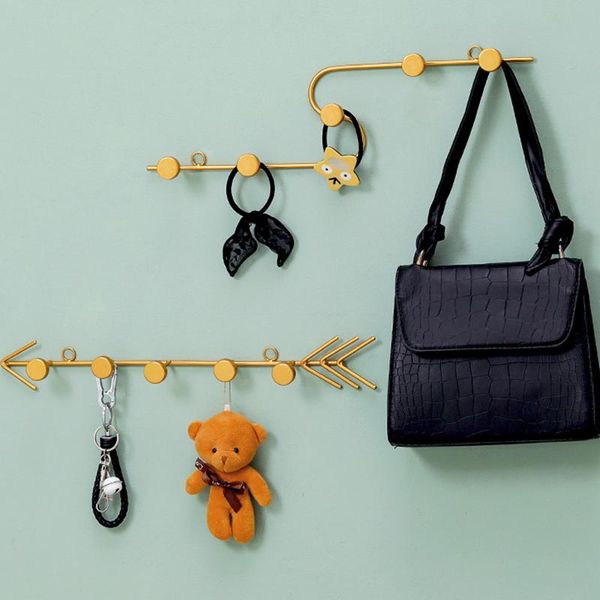 

hooks & rails coat hook wall mounted decorative metal hanger with hanging holes creative modern art rail for hat key scarf fu
