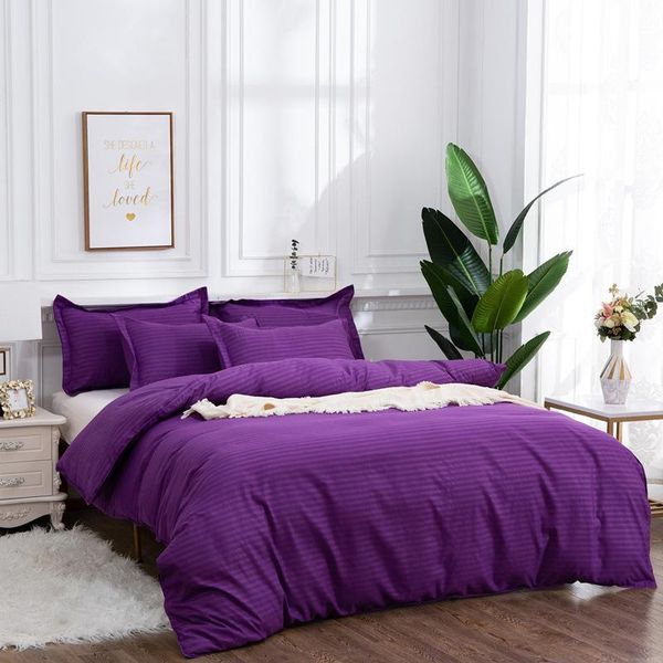 

bedding sets 2/3pcs set purple duvet cover pillowcase stripe geometric black red gray simple us eu sizes no bed sheet