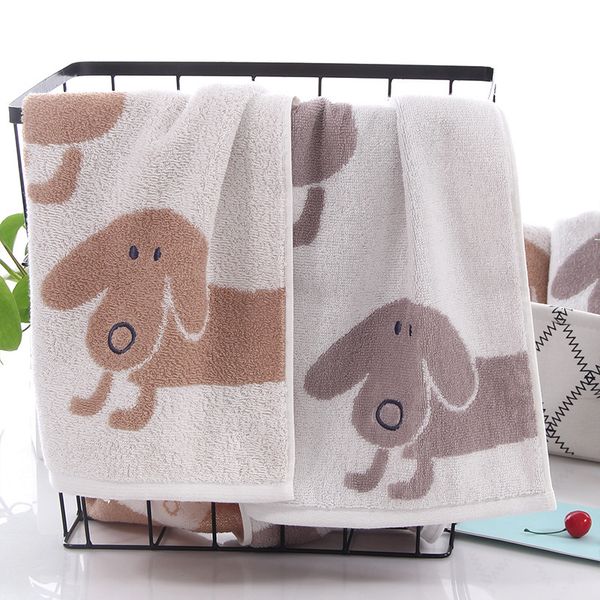 

cotton soft cartoon animal embroidery towel weak twist yarn dog jacquard