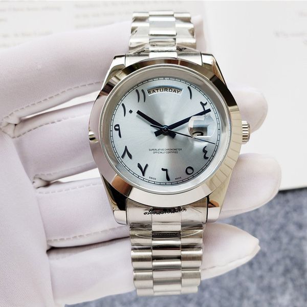 

mens watches automatic mechanical watch lady wristwatch 40mm stainless steel montre de luxe transportation, Slivery;brown
