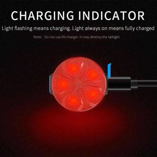 

bike lights light usb rechargeable led flash bicycle rear running helmet d0lb