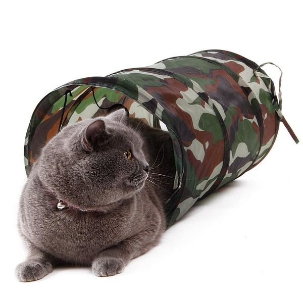

cat toys pet tunnel play camouflage color funny long kitten toy collapsible bulk dia 25cm