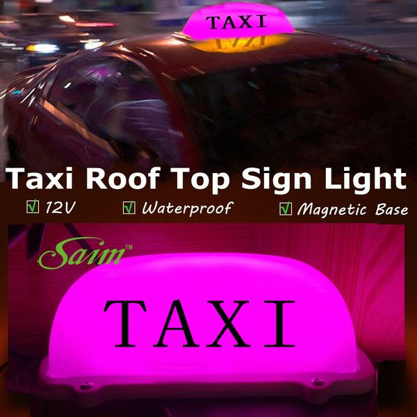 12V DC Taxi Cab Sign Adesivi per auto sul tetto Top Topper Base magnetica Luce per conducenti