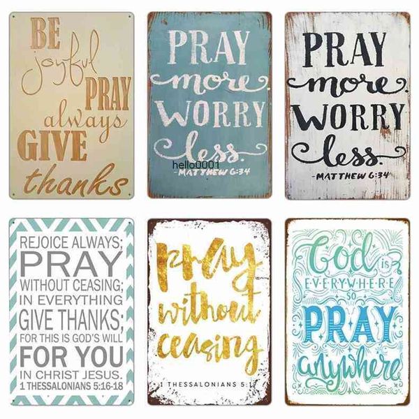 

church pray every day retro metal tin signs plate 20x30cm vintage poster for home decoration believer bedroom wall decora