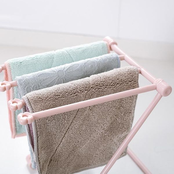 

towel racks portable folding four pole dishcloth rack kitchen leach cup milk bottle vertical bar qw128