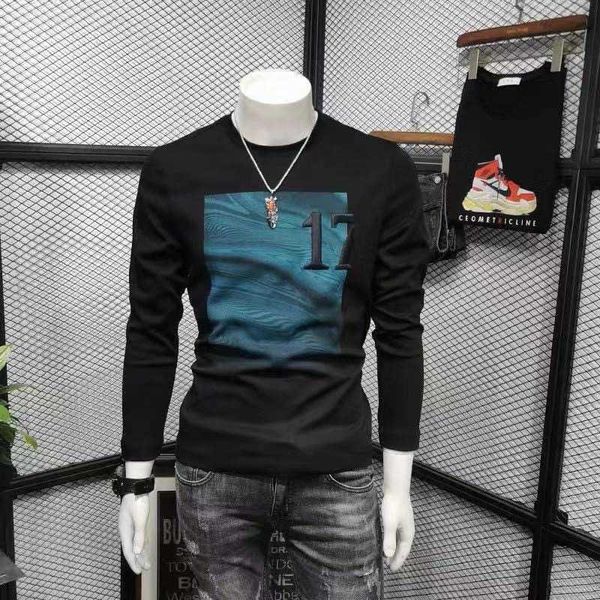 

men's t-shirts long autumn sleeve t-shirt cotton big size 5xl embroidered design male fashion steetwear casual clothing, White;black