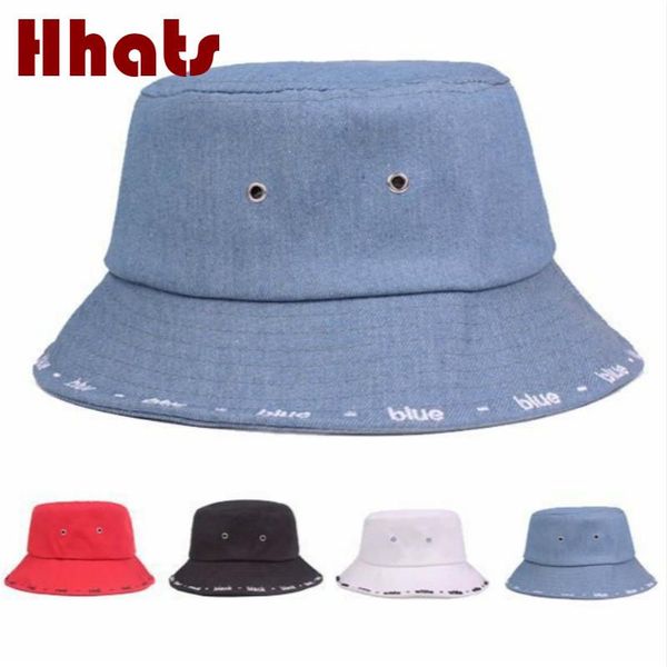 

cloches which in shower solid denim bucket hat hip hop women flat wide brim sun cotton outdoor summer fishing for male female