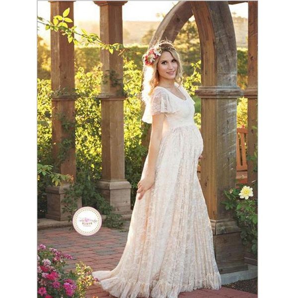

maternity dresses 2021 plus size 4xl summer lace pregnancy women clothes for pregnant pography long dress gravida, White