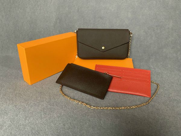 

new genuine leather fashion chain bags presbyopic mobile card holder m61276