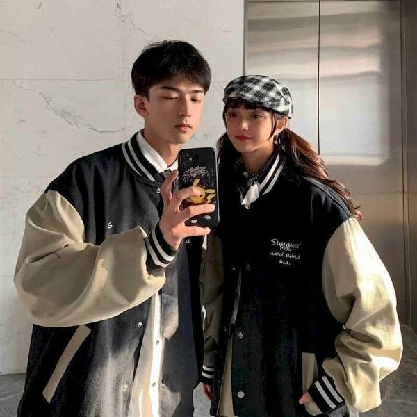 

baseball uniforms for men and women spring autumn korean loose couples fashion hong kong style jacket men's 210526, Black;brown