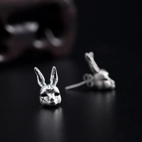 

stud vla 925 silver retro personality rogue earrings creative fashion boss men's and women's jewelry, Golden;silver