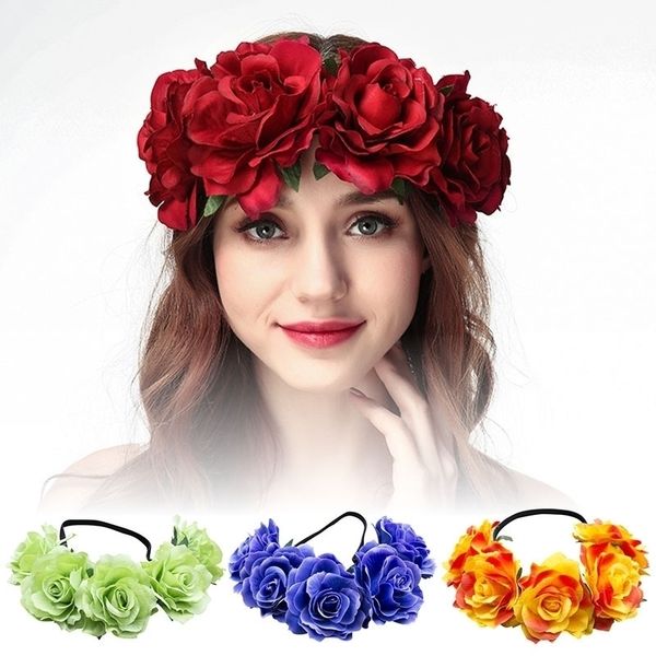 

5 wreath bridal holiday simulated roses hair band carnival party headdress female, Black;brown