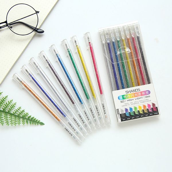 

8Pcs/Set 1.0mm Lovely Gel Pen Colorful Highlighter For Kids Glitter Pen Painting Doodling Art Markers School Stationery