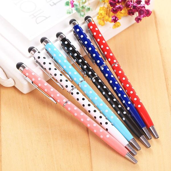 

ballpoint pens quality 1pcs wave point stationery ballpen stylus pen touch colors oily black, Blue;orange