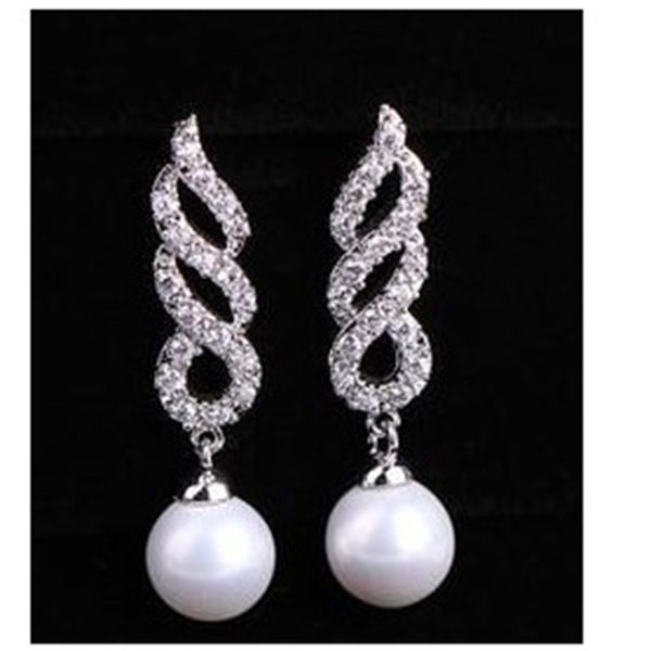 

diamond pearl lady's earings (88) fdf, White