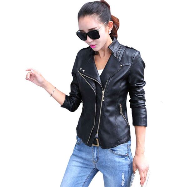 

leather jacket high fashion men belt short coat motorcycle slim, Black