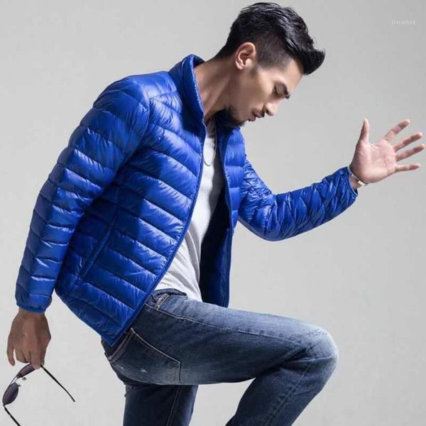 

yiwa men coat lightweight down jacket winter largee size jacket long sleeve boy slim men's clothing white duck down filling1, Tan;black