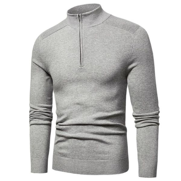 

men's sweaters men's spring casual cotton turtleneck jumper fall fashion knit zipper sweater jacket series, White;black