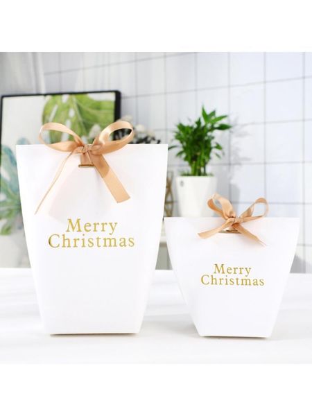 

10pcs bronzing merry christmas candy bag french wedding favors gift box package m68e